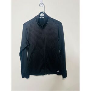Adidas Golf Black Zip Up Jacket Poly Spandex Sz M